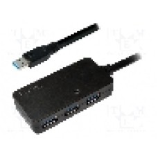 Cablu USB A mufa, USB A soclu x4, USB 1.1, USB 2.0, USB 3.0, lungime 10m, {{Culoare izolaţie}}, LOGILINK - UA0262