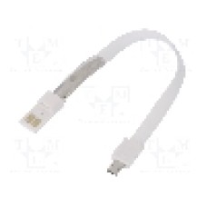 Cablu USB A mufa, USB B micro mufa, USB 2.0, lungime 0.23m, alb, AKYGA - AK-AD-34