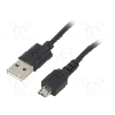 Cablu USB A mufa, USB B micro mufa, USB 2.0, lungime 0.6m, negru, AKYGA - AK-USB-05