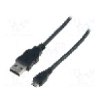 Cablu USB A mufa, USB B micro mufa, USB 2.0, lungime 1.8m, negru, ASSMANN - AK-300110-018-S