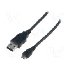 Cablu USB A mufa, USB B micro mufa, USB 2.0, lungime 1.8m, negru, ASSMANN - AK-300110-018-S