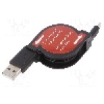 Cablu USB A mufa, USB B micro mufa, USB 2.0, lungime 1m, negru, Goobay - 45879