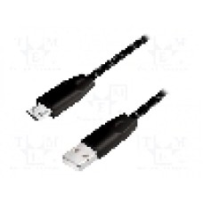 Cablu USB A mufa, USB B micro mufa, USB 2.0, lungime 1m, negru, LOGILINK - CU0158
