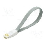 Cablu USB A mufa, USB B micro mufa, USB 2.0, lungime 22mm, gri, LOGILINK - CU0089