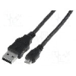 Cablu USB A mufa, USB B micro mufa, USB 2.0, lungime 3m, negru, ASSMANN - AK-300110-030-S