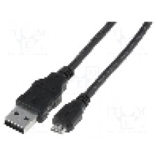 Cablu USB A mufa, USB B micro mufa, USB 2.0, lungime 3m, negru, ASSMANN - AK-300110-030-S