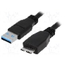 Cablu USB A mufa, USB B micro mufa, USB 3.0, lungime 1m, negru, LOGILINK - CU0026