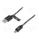 Cablu USB A mufa, USB B micro mufa, {{Versiune}}, lungime 1m, gri, LOGILINK - CU0132