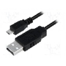 Cablu USB A mufa, USB B micro mufa, {{Versiune}}, lungime 1m, negru, LOGILINK - CU0058