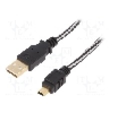 Cablu USB A mufa, USB B mini mufa, USB 2.0, lungime 1.8m, {{Culoare izolaţie}}, EDNET - 84184