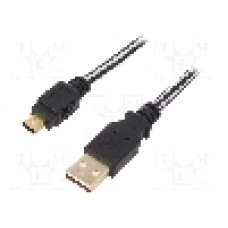 Cablu USB A mufa, USB B mini mufa, USB 2.0, lungime 1m, {{Culoare izolaţie}}, EDNET - 84183