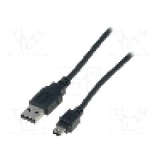 Cablu USB A mufa, USB B mini mufa, USB 2.0, lungime 1m, negru, ASSMANN - AK-300108-010-S
