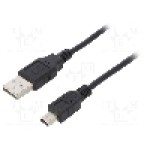 Cablu USB A mufa, USB B mini mufa, USB 2.0, lungime 1m, negru, ASSMANN - AK-300130-010-S
