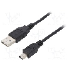 Cablu USB A mufa, USB B mini mufa, USB 2.0, lungime 1m, negru, ASSMANN - AK-300130-010-S