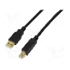 Cablu USB A mufa, USB B mufa, USB 1.1, USB 2.0, lungime {{Lungime cablu}}, negru, LOGILINK - UA0264