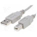 Cablu USB A mufa, USB B mufa, USB 2.0, lungime 0.5m, gri, BQ CABLE - CAB-USBAB/0.5
