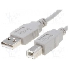 Cablu USB A mufa, USB B mufa, USB 2.0, lungime 0.5m, gri, BQ CABLE - CAB-USBAB/0.5