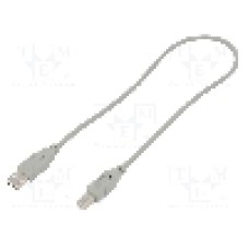 Cablu USB A mufa, USB B mufa, USB 2.0, lungime 0.5m, gri, QOLTEC - 50394