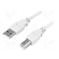 Cablu USB A mufa, USB B mufa, USB 2.0, lungime 1.8m, gri, LOGILINK - CU0007