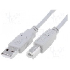 Cablu USB A mufa, USB B mufa, USB 2.0, lungime 1.8m, gri, VCOM - CU201-018-PB