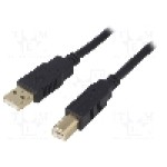 Cablu USB A mufa, USB B mufa, USB 2.0, lungime 1.8m, negru, BQ CABLE - CAB-USB2AB/1.8G-BK