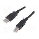 Cablu USB A mufa, USB B mufa, USB 2.0, lungime 1.8m, negru, BQ CABLE - CAB-USBAB/1.8-BK