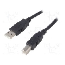 Cablu USB A mufa, USB B mufa, USB 2.0, lungime 1.8m, negru, BQ CABLE - CAB-USBAB/1.8-BK