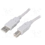 Cablu USB A mufa, USB B mufa, USB 2.0, lungime 1m, gri, BQ CABLE - CAB-USB2AB/1.0-GY