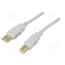 Cablu USB A mufa, USB B mufa, USB 2.0, lungime 1m, gri, BQ CABLE - CAB-USB2AB/1.0G-GY