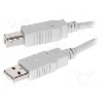Cablu USB A mufa, USB B mufa, USB 2.0, lungime 1m, gri, BQ CABLE - CAB-USBAB/1