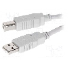 Cablu USB A mufa, USB B mufa, USB 2.0, lungime 1m, gri, BQ CABLE - CAB-USBAB/1