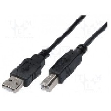 Cablu USB A mufa, USB B mufa, USB 2.0, lungime 1m, negru, ASSMANN - AK-300102-010-S