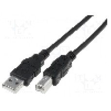 Cablu USB A mufa, USB B mufa, USB 2.0, lungime 1m, negru, ASSMANN - AK-300105-010-S