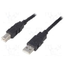 Cablu USB A mufa, USB B mufa, USB 2.0, lungime 1m, negru, BQ CABLE - CAB-USB2AB/1.0-BK