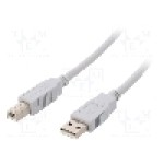 Cablu USB A mufa, USB B mufa, USB 2.0, lungime 2m, gri deschis, BQ CABLE - BQC-USB2AB/2