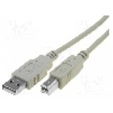 Cablu USB A mufa, USB B mufa, USB 2.0, lungime 3m, gri, ASSMANN - AK-300102-030-E