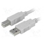 Cablu USB A mufa, USB B mufa, USB 2.0, lungime 3m, gri, BQ CABLE - CAB-USBAB/3