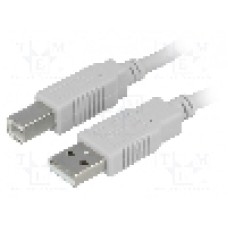 Cablu USB A mufa, USB B mufa, USB 2.0, lungime 3m, gri, BQ CABLE - CAB-USBAB/3