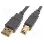 Cablu USB A mufa, USB B mufa, USB 2.0, lungime 3m, gri, BQ CABLE - CAB-USBAB/3G