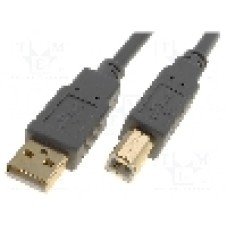 Cablu USB A mufa, USB B mufa, USB 2.0, lungime 3m, gri, BQ CABLE - CAB-USBAB/3G
