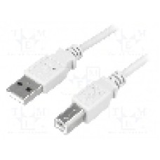 Cablu USB A mufa, USB B mufa, USB 2.0, lungime 3m, gri, LOGILINK - CU0008