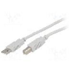 Cablu USB A mufa, USB B mufa, USB 2.0, lungime 3m, gri deschis, BQ CABLE - BQC-USB2AB/3