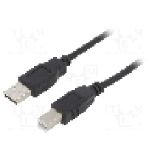Cablu USB A mufa, USB B mufa, USB 2.0, lungime 3m, negru, AKYGA - AK-USB-12