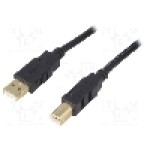 Cablu USB A mufa, USB B mufa, USB 2.0, lungime 3m, negru, BQ CABLE - CAB-USBAB/3G-BK