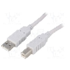 Cablu USB A mufa, USB B mufa, USB 2.0, lungime 5m, gri, BQ CABLE - CAB-USB2AB/5-GY