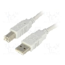 Cablu USB A mufa, USB B mufa, USB 2.0, lungime 5m, gri, BQ CABLE - CAB-USBAB/5