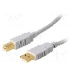 Cablu USB A mufa, USB B mufa, USB 2.0, lungime 5m, gri, BQ CABLE - CAB-USBAB/5G