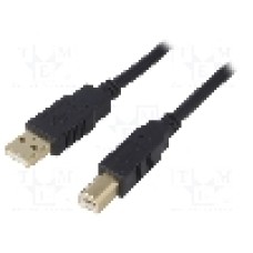 Cablu USB A mufa, USB B mufa, USB 2.0, lungime 5m, negru, BQ CABLE - CAB-USB2AB/5G-BK