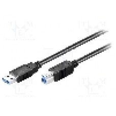 Cablu USB A mufa, USB B mufa, USB 3.0, lungime 0.25m, negru, Goobay - 95721