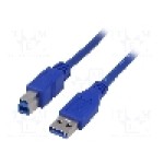 Cablu USB A mufa, USB B mufa, USB 3.0, lungime 1.8m, albastru, AKYGA - AK-USB-09